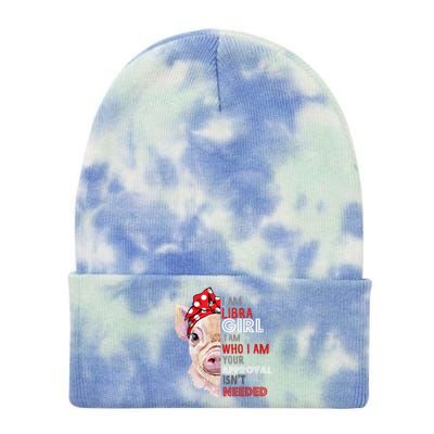 I Am Libra Who Loves Pigs Star Sign Zodiac Gift Tie Dye 12in Knit Beanie