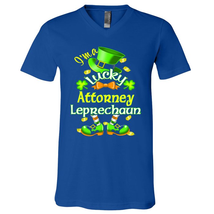 I'm A Lucky Attorney St Patrick's Leprechaun Costume Gift V-Neck T-Shirt