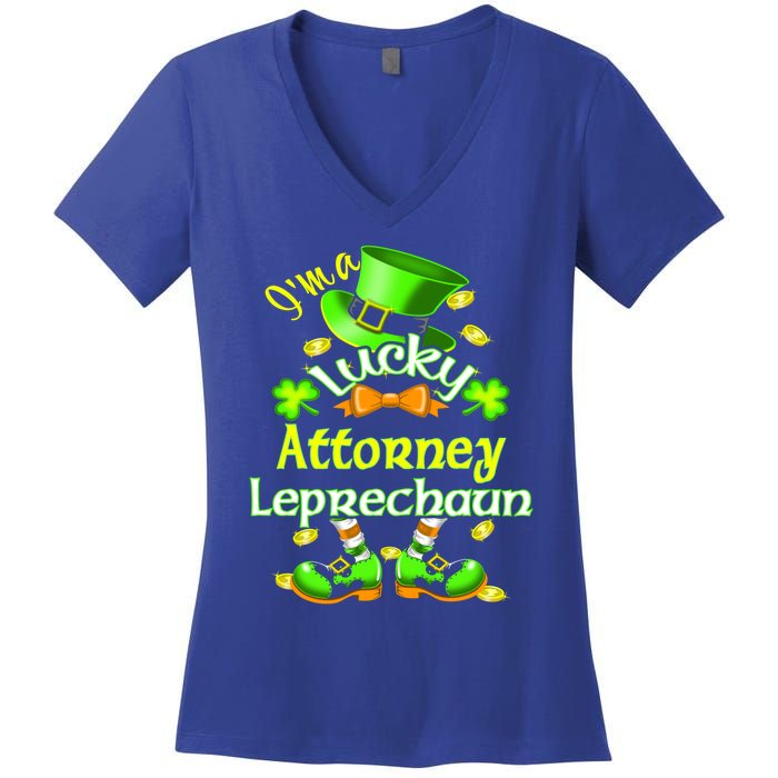 I'm A Lucky Attorney St Patrick's Leprechaun Costume Gift Women's V-Neck T-Shirt