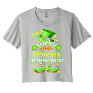 I'm A Lucky Attorney St Patrick's Leprechaun Costume Gift Women's Crop Top Tee