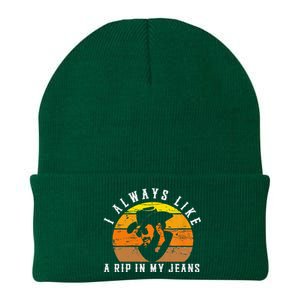 I Always Like A Rip In My Jeans Knit Cap Winter Beanie