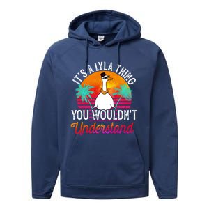 It's A Lyla Thing You Wouldn't Understand Funny Lyla Name Great Gift Performance Fleece Hoodie