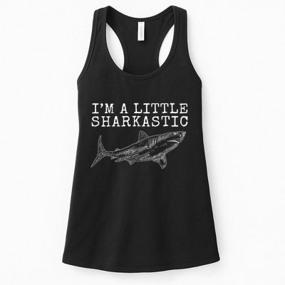 Im A Little Sharkastic Funny Shark Sarcastic Womens Tank Top