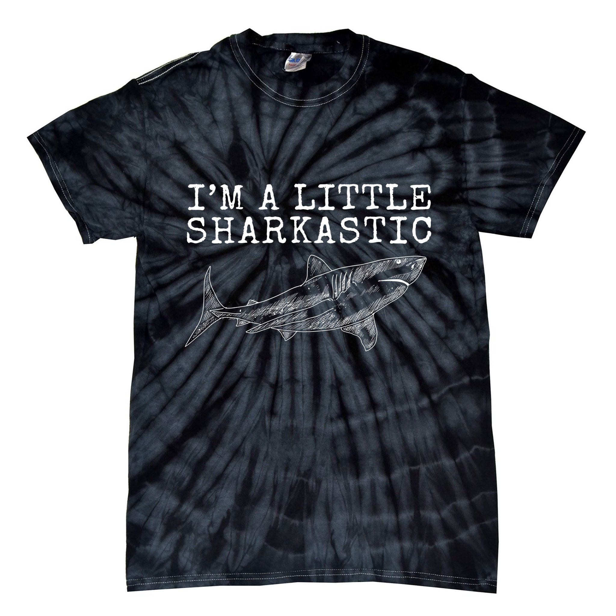 Im A Little Sharkastic Funny Shark Sarcastic Tie-Dye T-Shirt