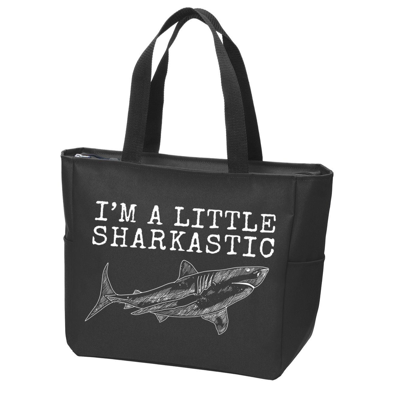 Im A Little Sharkastic Funny Shark Sarcastic Zip Tote Bag