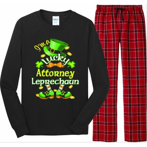 I'm A Lucky Attorney St Patrick's Leprechaun Costume Gift Long Sleeve Pajama Set