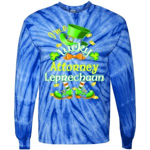 I'm A Lucky Attorney St Patrick's Leprechaun Costume Gift Tie-Dye Long Sleeve Shirt