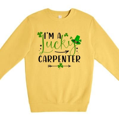 I'm A Lucky Carpenter Funny Matching Family St Patricks Day Funny Gift Premium Crewneck Sweatshirt