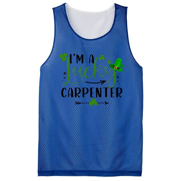 I'm A Lucky Carpenter Funny Matching Family St Patricks Day Funny Gift Mesh Reversible Basketball Jersey Tank