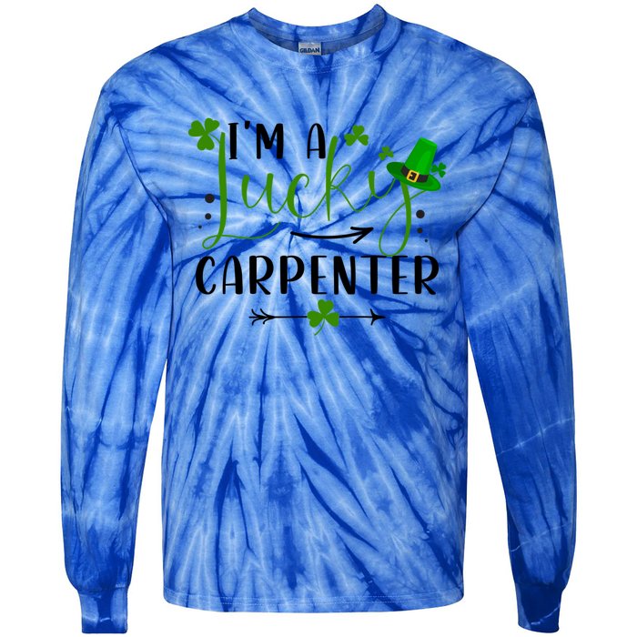 I'm A Lucky Carpenter Funny Matching Family St Patricks Day Funny Gift Tie-Dye Long Sleeve Shirt