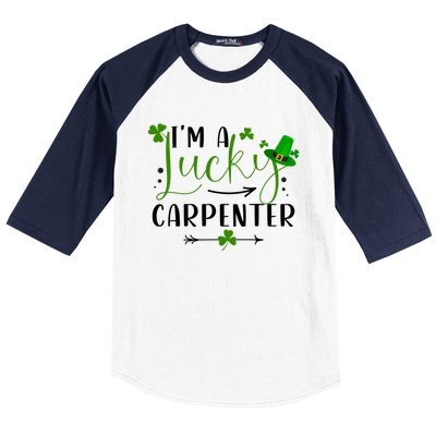 I'm A Lucky Carpenter Funny Matching Family St Patricks Day Funny Gift Baseball Sleeve Shirt