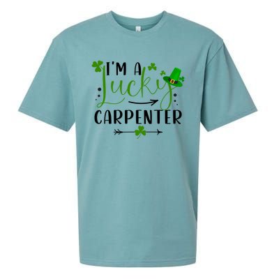 I'm A Lucky Carpenter Funny Matching Family St Patricks Day Funny Gift Sueded Cloud Jersey T-Shirt