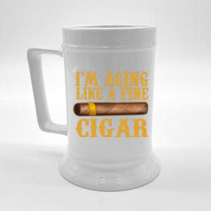 Im Aging Like A Fine Cigar Funny Fathers Day Dad Gift Idea Gift Beer Stein