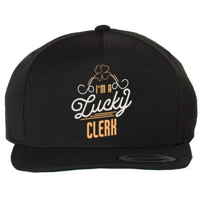 I'm A Lucky Clerk St Patricks Day Clerk Great Gift Wool Snapback Cap