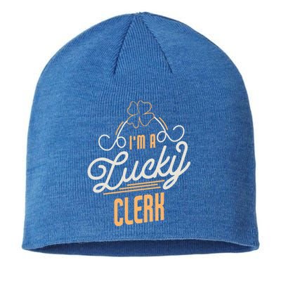 I'm A Lucky Clerk St Patricks Day Clerk Great Gift Sustainable Beanie