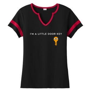 IM A Little Door Key Nerdy Bad Dorky Mom Dad Funny Costume Ladies Halftime Notch Neck Tee