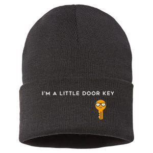 IM A Little Door Key Nerdy Bad Dorky Mom Dad Funny Costume Sustainable Knit Beanie