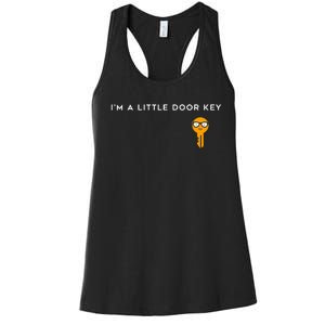 IM A Little Door Key Nerdy Bad Dorky Mom Dad Funny Costume Women's Racerback Tank