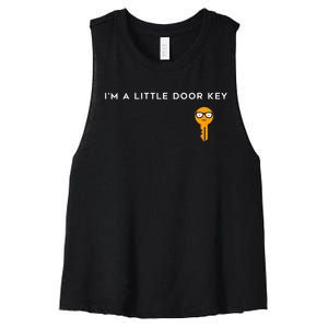 IM A Little Door Key Nerdy Bad Dorky Mom Dad Funny Costume Women's Racerback Cropped Tank