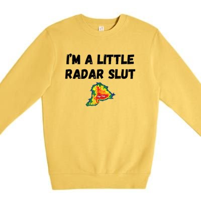 IM A Little Radar Slu Funny IM A Little Radar Slut Premium Crewneck Sweatshirt