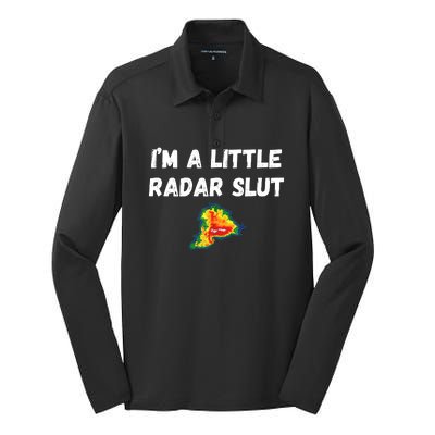 IM A Little Radar Slu Funny IM A Little Radar Slut Silk Touch Performance Long Sleeve Polo