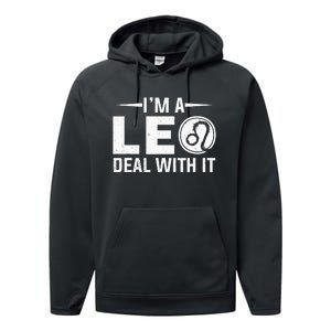 IM A Leo Deal With It Astrology Birthday Zodiac Performance Fleece Hoodie