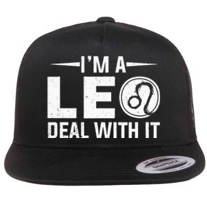 IM A Leo Deal With It Astrology Birthday Zodiac Flat Bill Trucker Hat