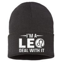 IM A Leo Deal With It Astrology Birthday Zodiac Sustainable Knit Beanie