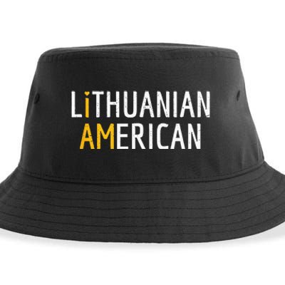 I Am Lithuanian American Lithuania And America Pride Sustainable Bucket Hat