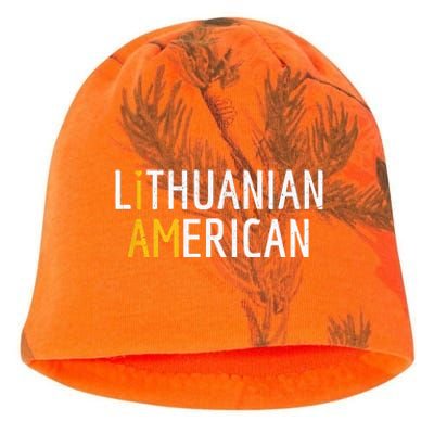 I Am Lithuanian American Lithuania And America Pride Kati - Camo Knit Beanie