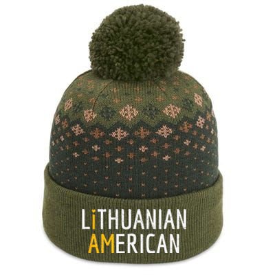 I Am Lithuanian American Lithuania And America Pride The Baniff Cuffed Pom Beanie