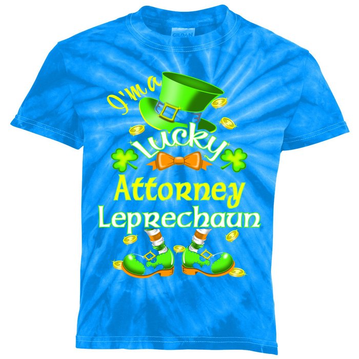 I'm A Lucky Attorney St Patrick's Leprechaun Costume Cool Gift Kids Tie-Dye T-Shirt