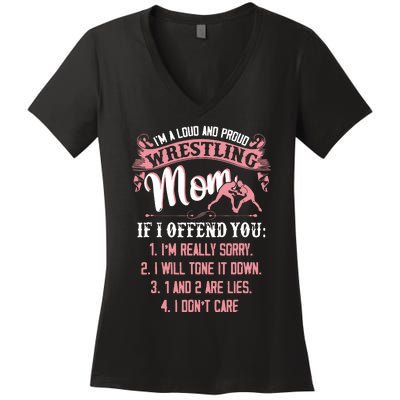 Im A Loud And Proud Wrestling Wresting Gifts Women's V-Neck T-Shirt