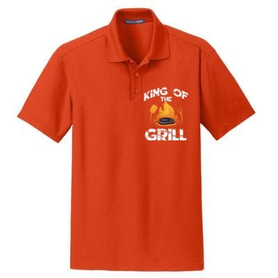 I Am Licence Griller King Of The Grill Illustration Graphic Gift Dry Zone Grid Polo