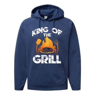 I Am Licence Griller King Of The Grill Illustration Graphic Gift Performance Fleece Hoodie