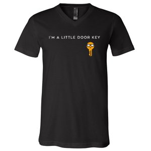 IM A Little Door Key Nerdy Bad Dorky Mom Dad V-Neck T-Shirt