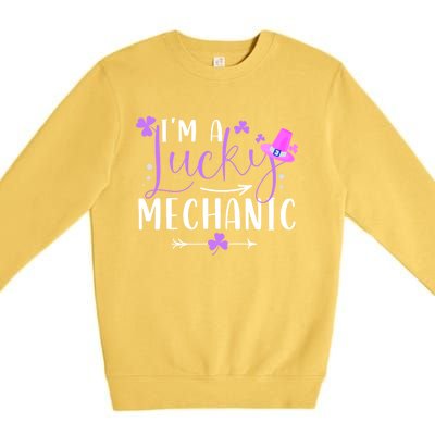 I'm A Lucky Mechanic Funny Matching Family St Patricks Day Gift Premium Crewneck Sweatshirt