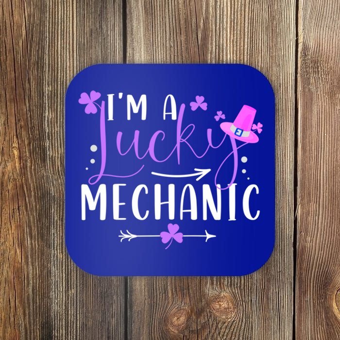 I'm A Lucky Mechanic Funny Matching Family St Patricks Day Gift Coaster