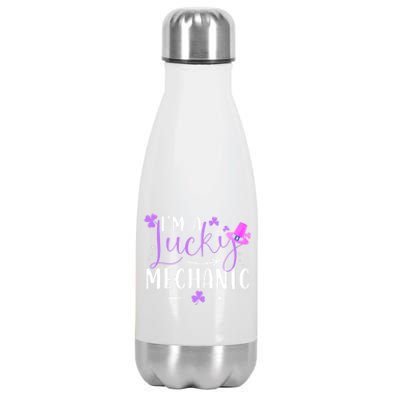 I'm A Lucky Mechanic Funny Matching Family St Patricks Day Gift Stainless Steel Insulated Water Bottle