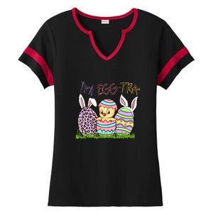 I’m A Little Eggstra Funny Easter Bunny Cute Easter Day Ladies Halftime Notch Neck Tee