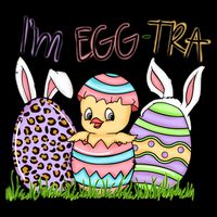 I’m A Little Eggstra Funny Easter Bunny Cute Easter Day 7-Panel Snapback Hat