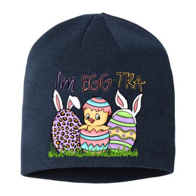 I’m A Little Eggstra Funny Easter Bunny Cute Easter Day Sustainable Beanie