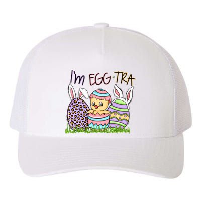 I’m A Little Eggstra Funny Easter Bunny Cute Easter Day Yupoong Adult 5-Panel Trucker Hat