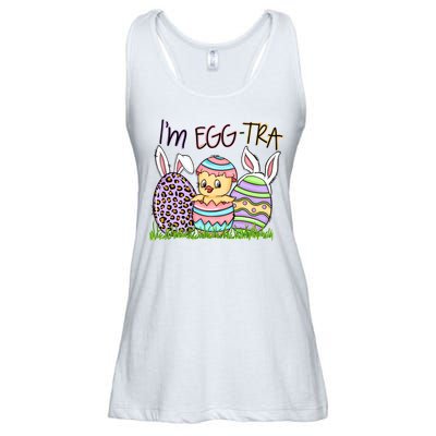 I’m A Little Eggstra Funny Easter Bunny Cute Easter Day Ladies Essential Flowy Tank