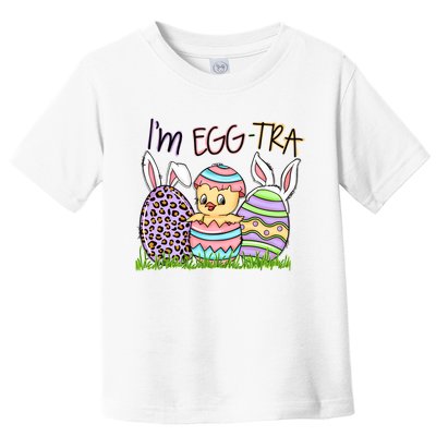 I’m A Little Eggstra Funny Easter Bunny Cute Easter Day Toddler T-Shirt
