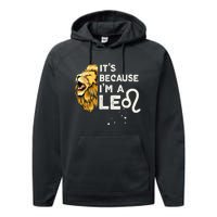 Im A Leo Zodiac Sign Astrology July August Birthday Leo Performance Fleece Hoodie