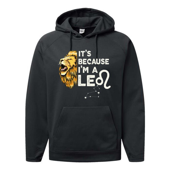 Im A Leo Zodiac Sign Astrology July August Birthday Leo Performance Fleece Hoodie