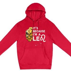 Im A Leo Zodiac Sign Astrology July August Birthday Leo Premium Pullover Hoodie