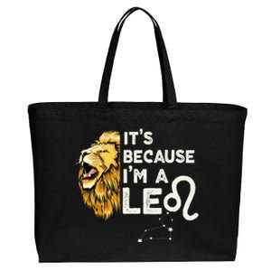 Im A Leo Zodiac Sign Astrology July August Birthday Leo Cotton Canvas Jumbo Tote