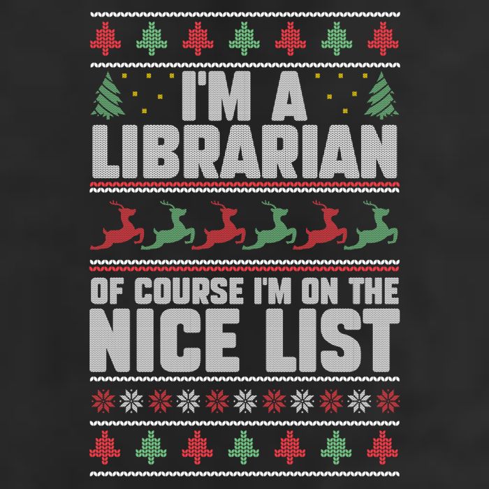 I'm A Librarian Of Course I'm On The Nice List Xmas Book Fan Gift Garment-Dyed Fleece Hoodie